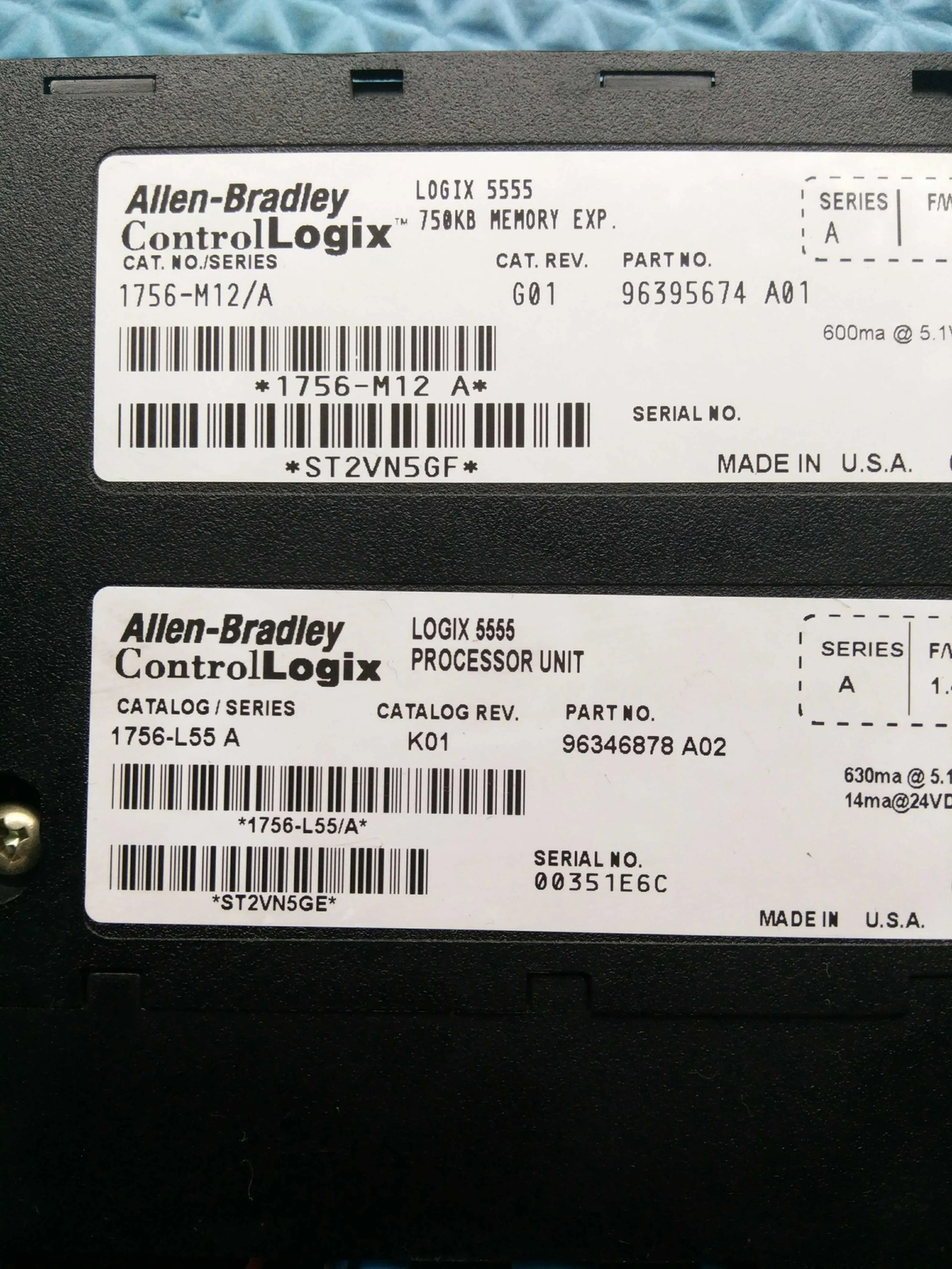Fedex DHL Ship 1PS Used ONE AB LOGIX 1756-L55/ A 1756-M12/ A
