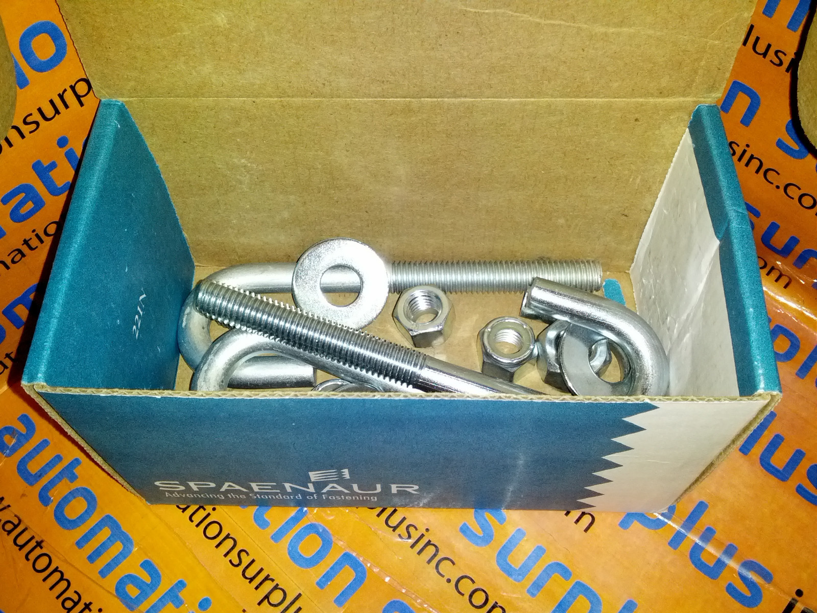 SPAENAUR 030-034 1/2″-13 UNC X 6″ O/A LENGTH STEEL ZINC PLATED J BOLTS LOT OF 4
