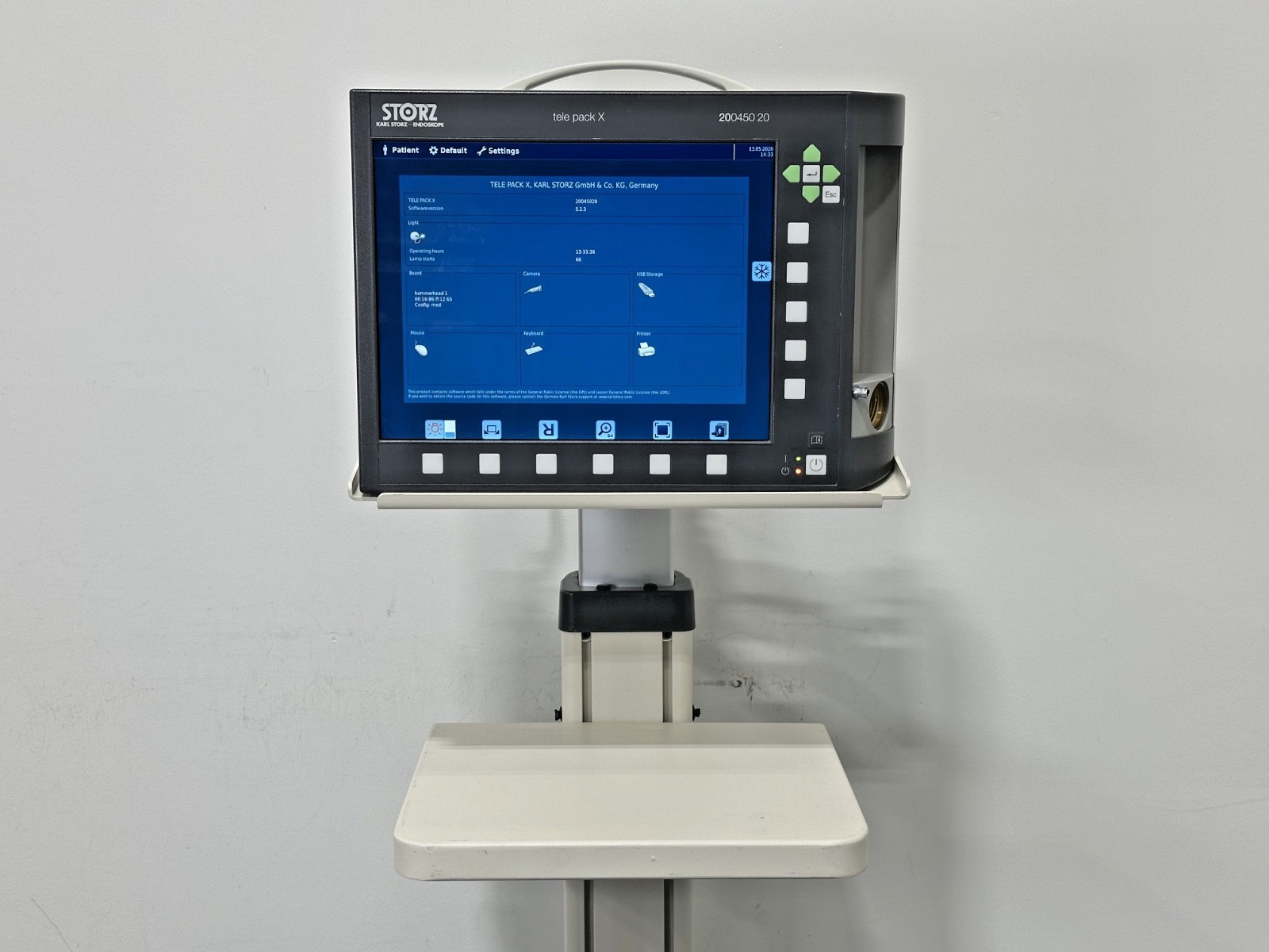 Karl Storz Tele Pack X 20045020 Endoscopy Video Monitor System Cart Stand