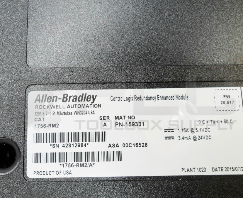 ALLEN BRADLEY 1756-RM2 /A CONTROLLOGIX REDUNDANCY ENHANCED MODULE