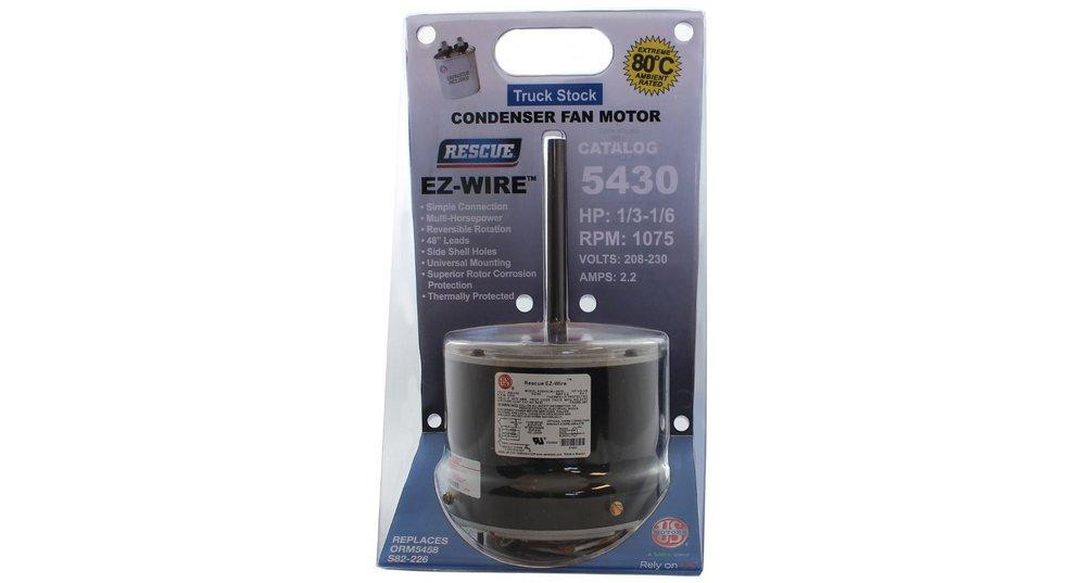US Motors 5430 Rescue EZ-Wire 1/6-1/3 HP 1075 RPM 208/230V Condenser Motor