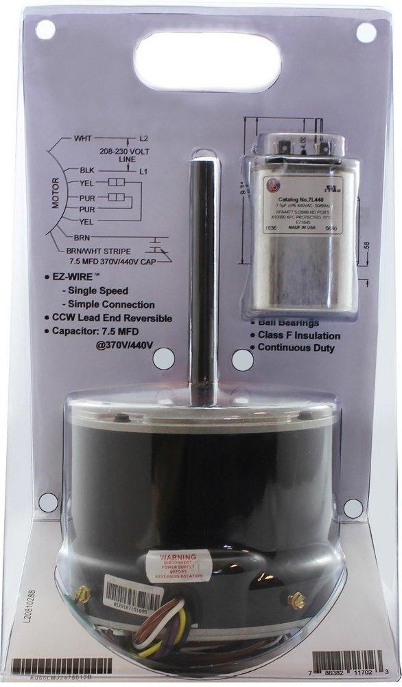 US Motors 5430 Rescue EZ-Wire 1/6-1/3 HP 1075 RPM 208/230V Condenser Motor