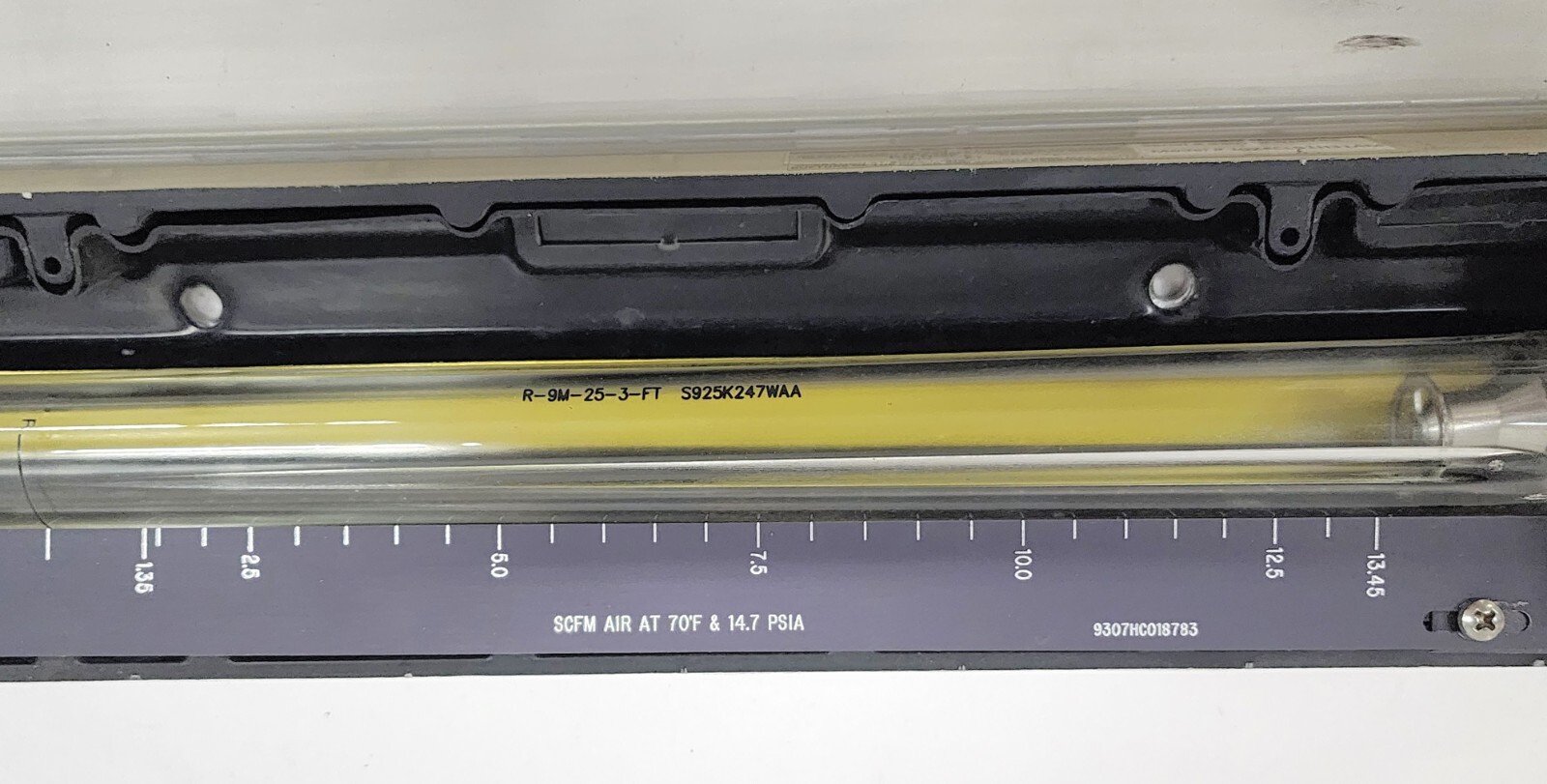 BROOKS INSTRUMENTS FLOWMETER 1.35 TO 13.45 SCFM NITROGEN @ 70°F & 14.7PSI