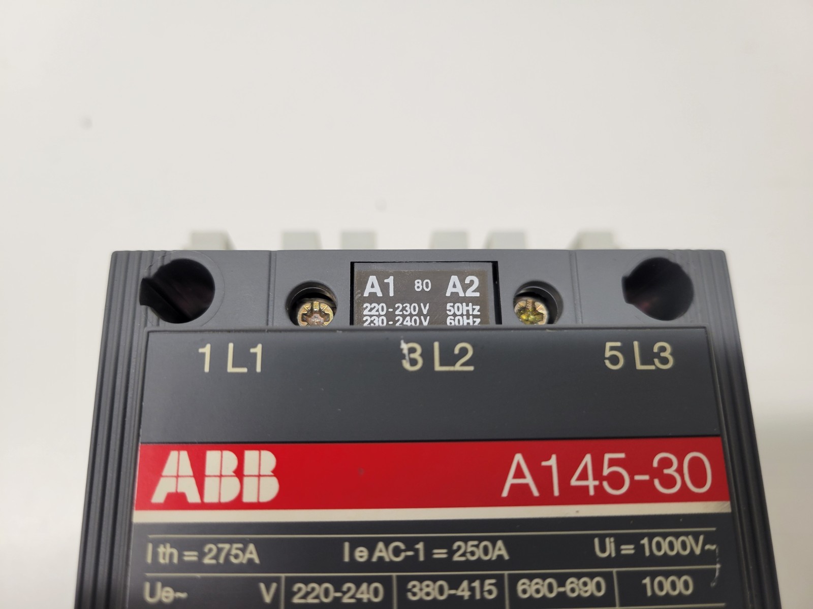 GOOD USED! ABB 220/240V COIL 250A CONTACTOR A145-30