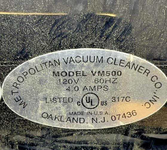 METROVAC VM500 VAC’N BLO HAND VACUUM AND BLOWER 120V 4.0A