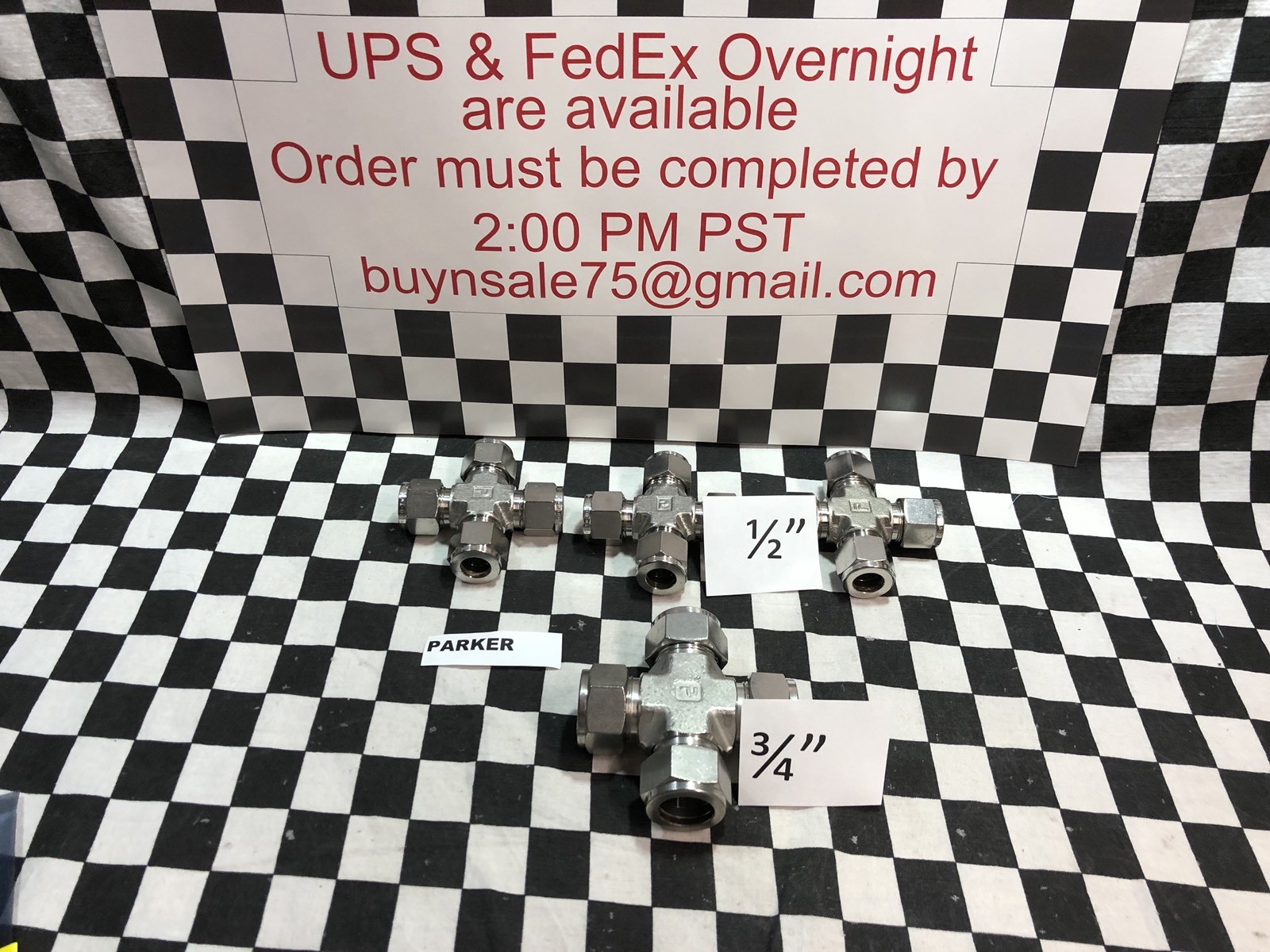 LOT OF 4 PARKER CROSS UNION 1/2″ & 3/4″, 8ECR8-316 & 12ECR12-316, #1622C3