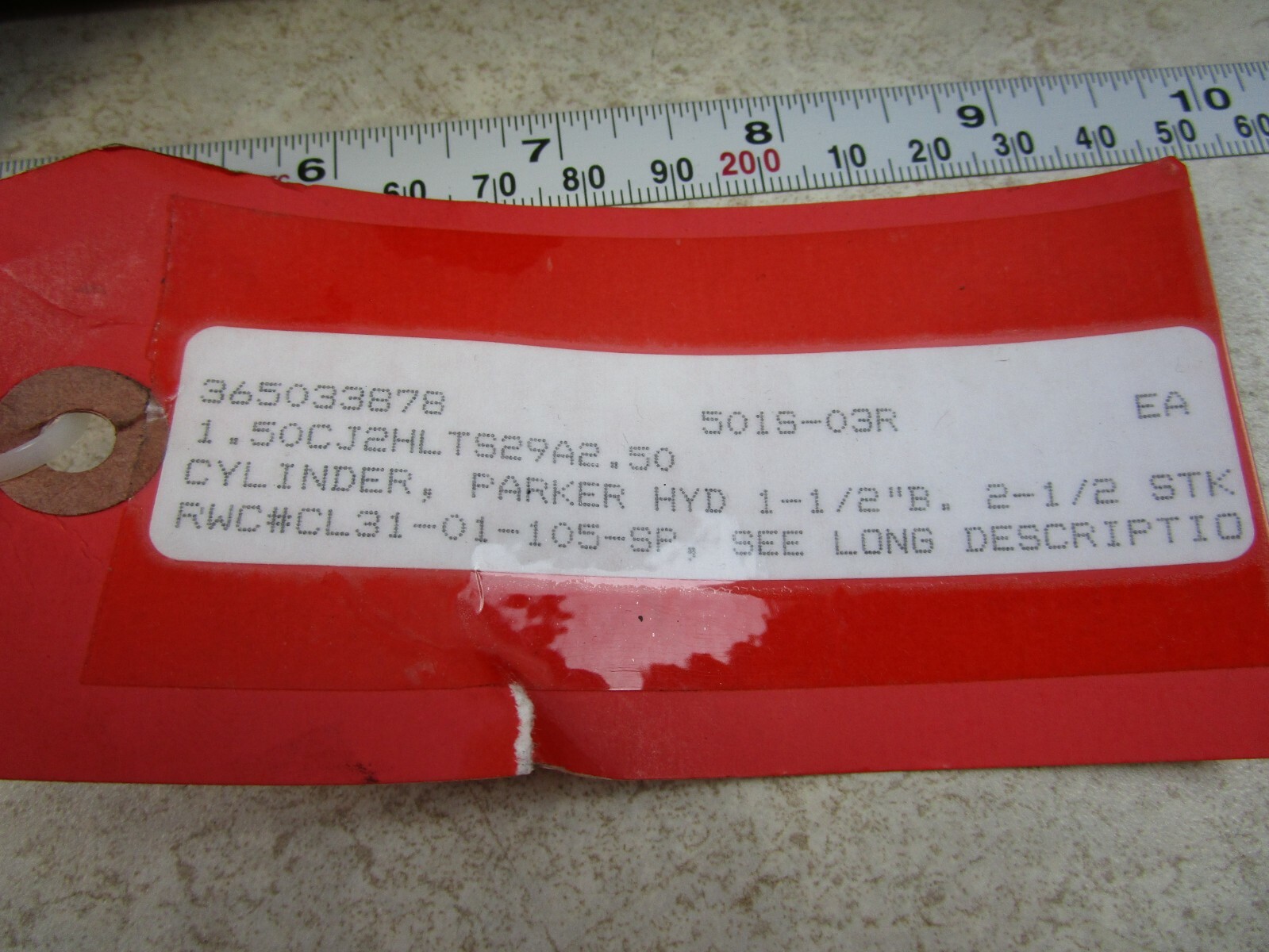 PARKER/RWC 1.5CJ2HLTS29A2.50, 1000PSI HYDRAULIC CYLINDER, E0081