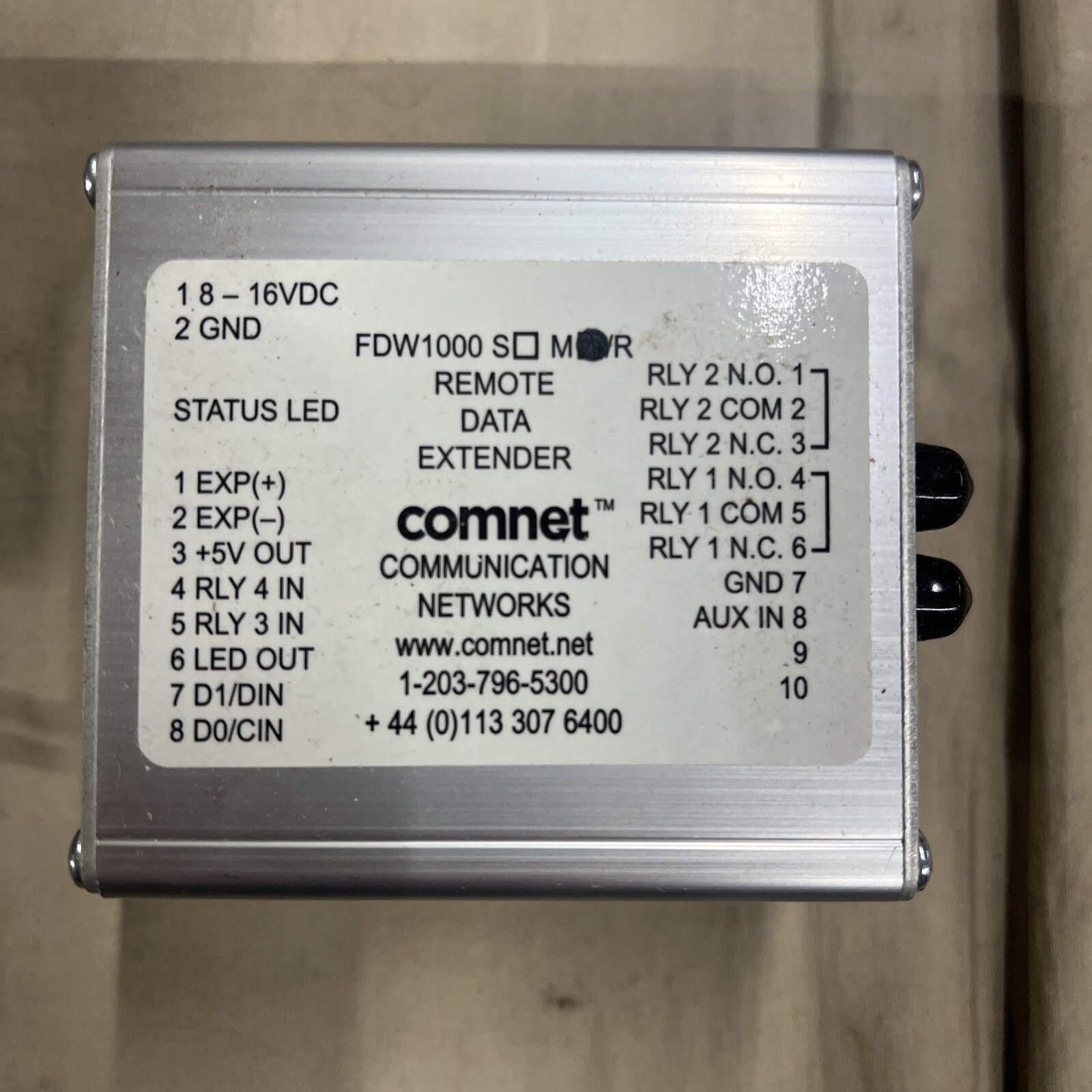 Comnet FDW1000M/R MM Fiber Optic Wiegand Data Link Extender Remote Unit