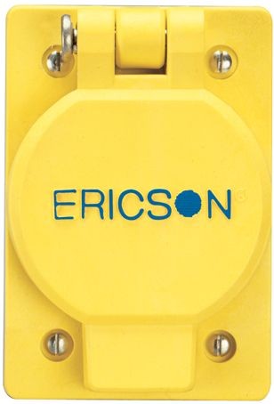 Single Flip Lid Female Receptacle W/ Fs Coverplate, W/ Water Tight NEMA 5-15R