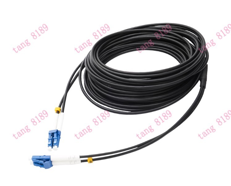 Black Armored Fiber Cable Duplex Fiber Optic Patch Cord 150M LC-LC UPC SM 9/125