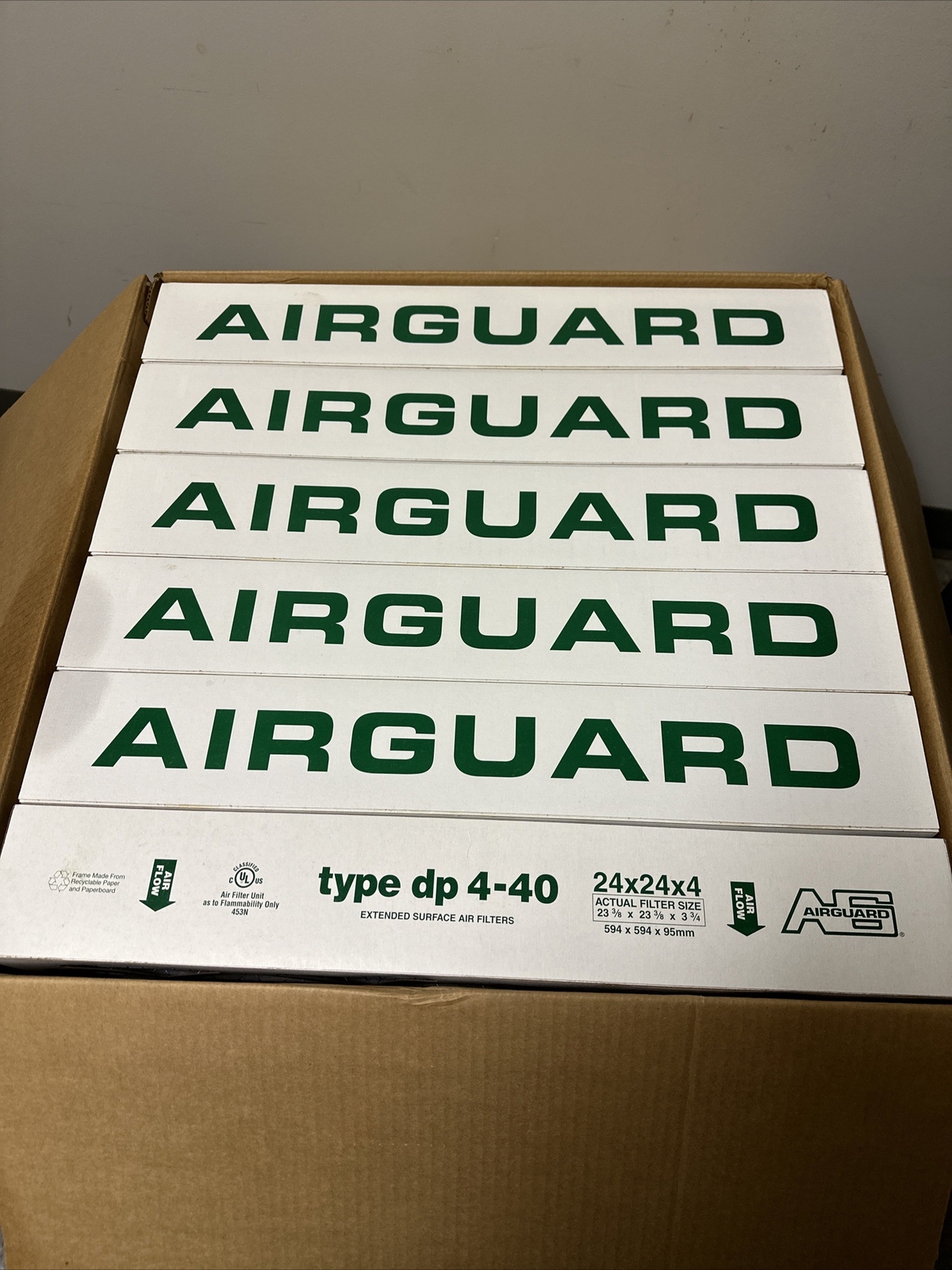 Airguard,DP40-STD4-405 24x24x4,Air Filter Box of 6