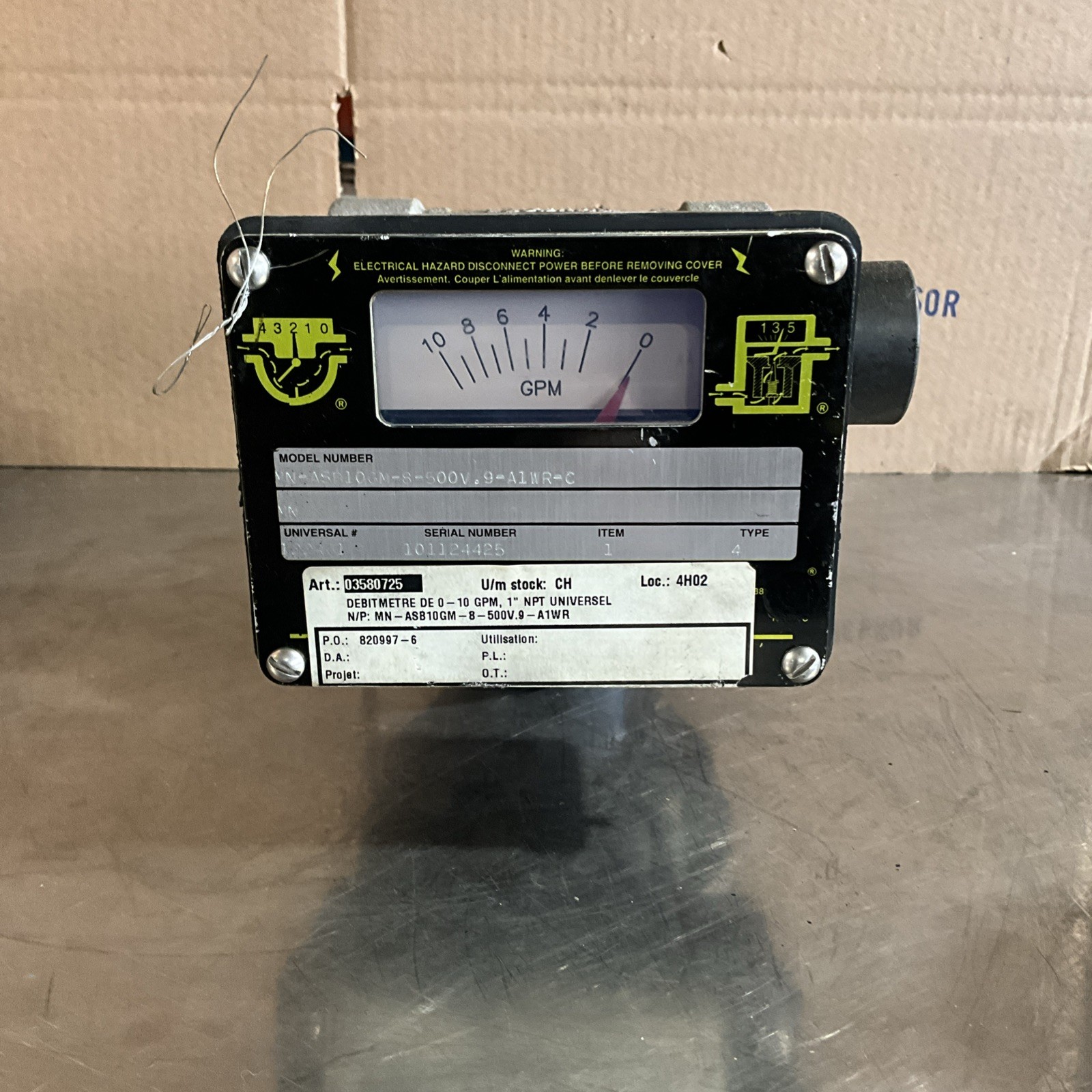 UFM MN-ASB10GM-8-500V.9-A1WR-C FLOW RATE INDICATOR MN 122461