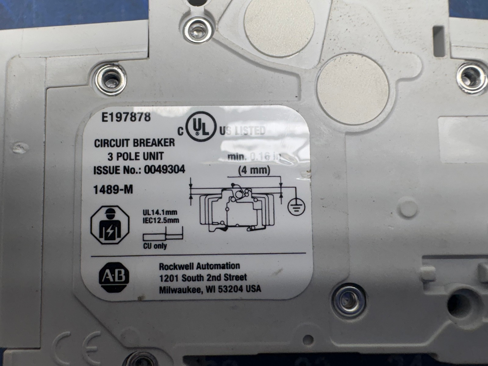 ALLEN BRADLEY 1489-M3C250 SER D 25A 3P 480Y/277V CIRCUIT BREAKER *SEE PICTURES*