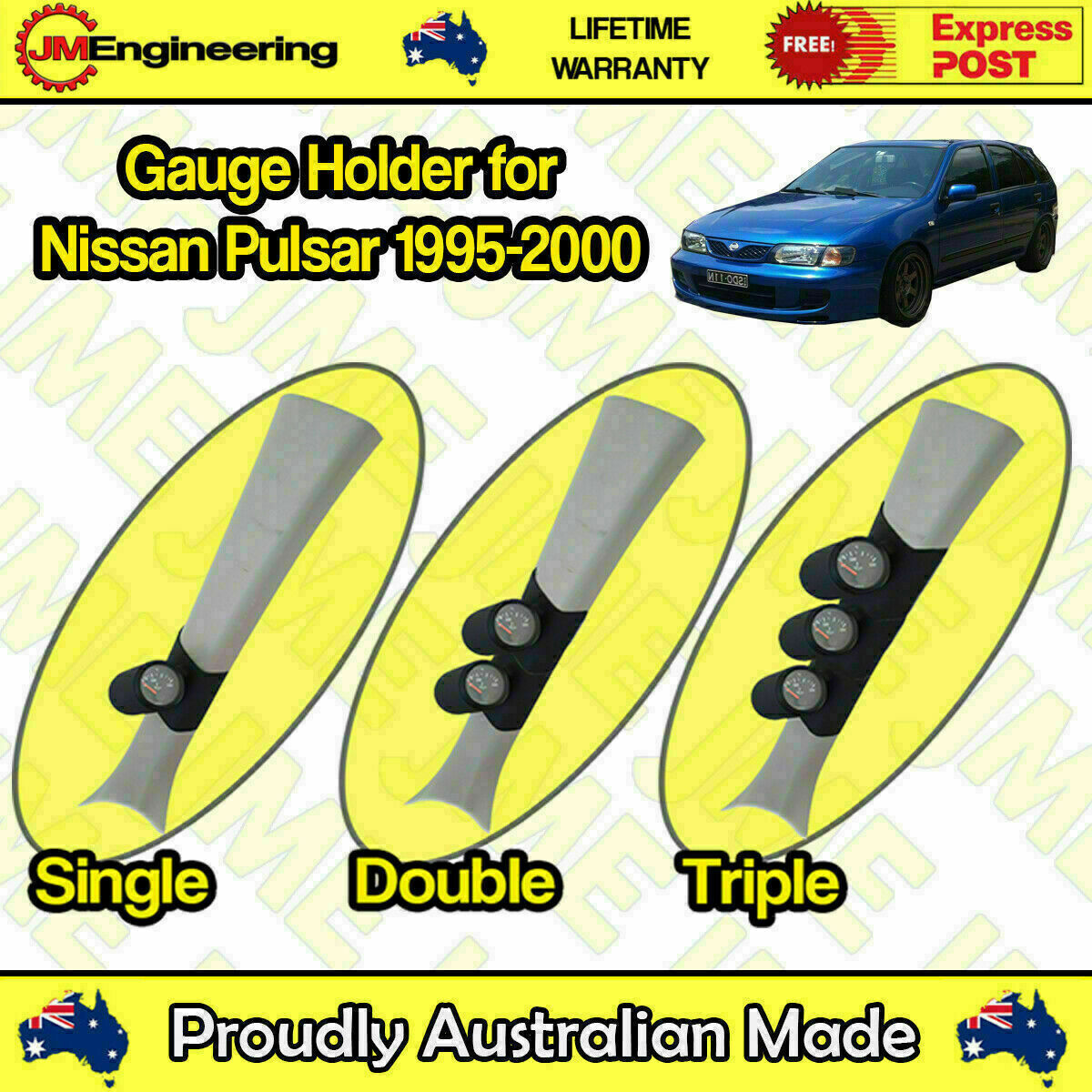 Gauge Holder Pillar Gauge Pod for Nissan Pulsar N15 1995-2000 52mm 60mm
