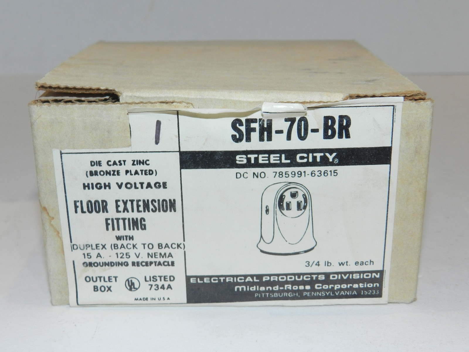 Steel City SFH 70 BBR Floor Extension Fitting Abv Flr 2-Black Duplex Bronze NEW