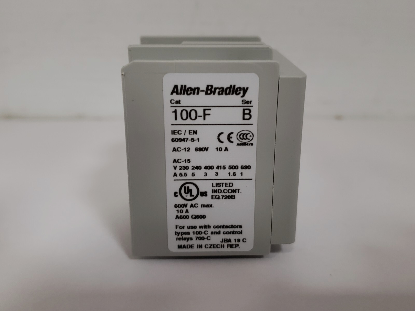 ALLEN BRADLEY FA22 AUXILIARY CONTACT BLOCK 2NO 2NC SERIES B NIB