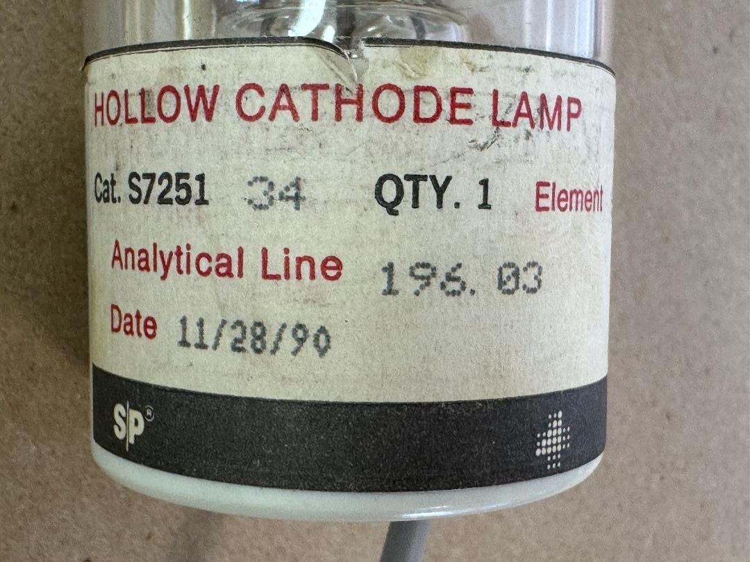 HAMAMATSU C/N S7251 34 HOLLOW CATHODE LAMP ELEMENT SE