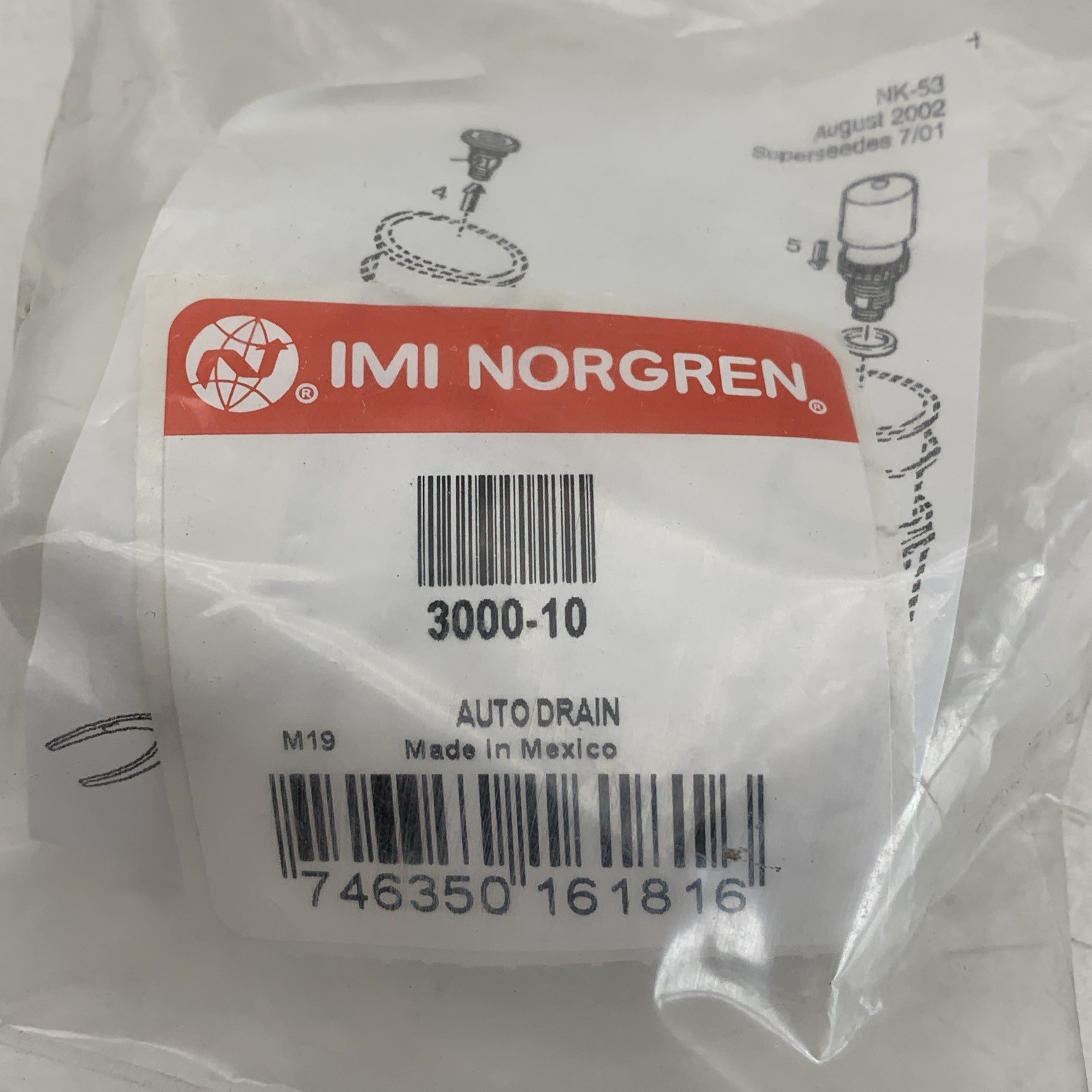 IMI Norgren 3000-10 Auto Drain for Filter/Regulator, 3000 Series