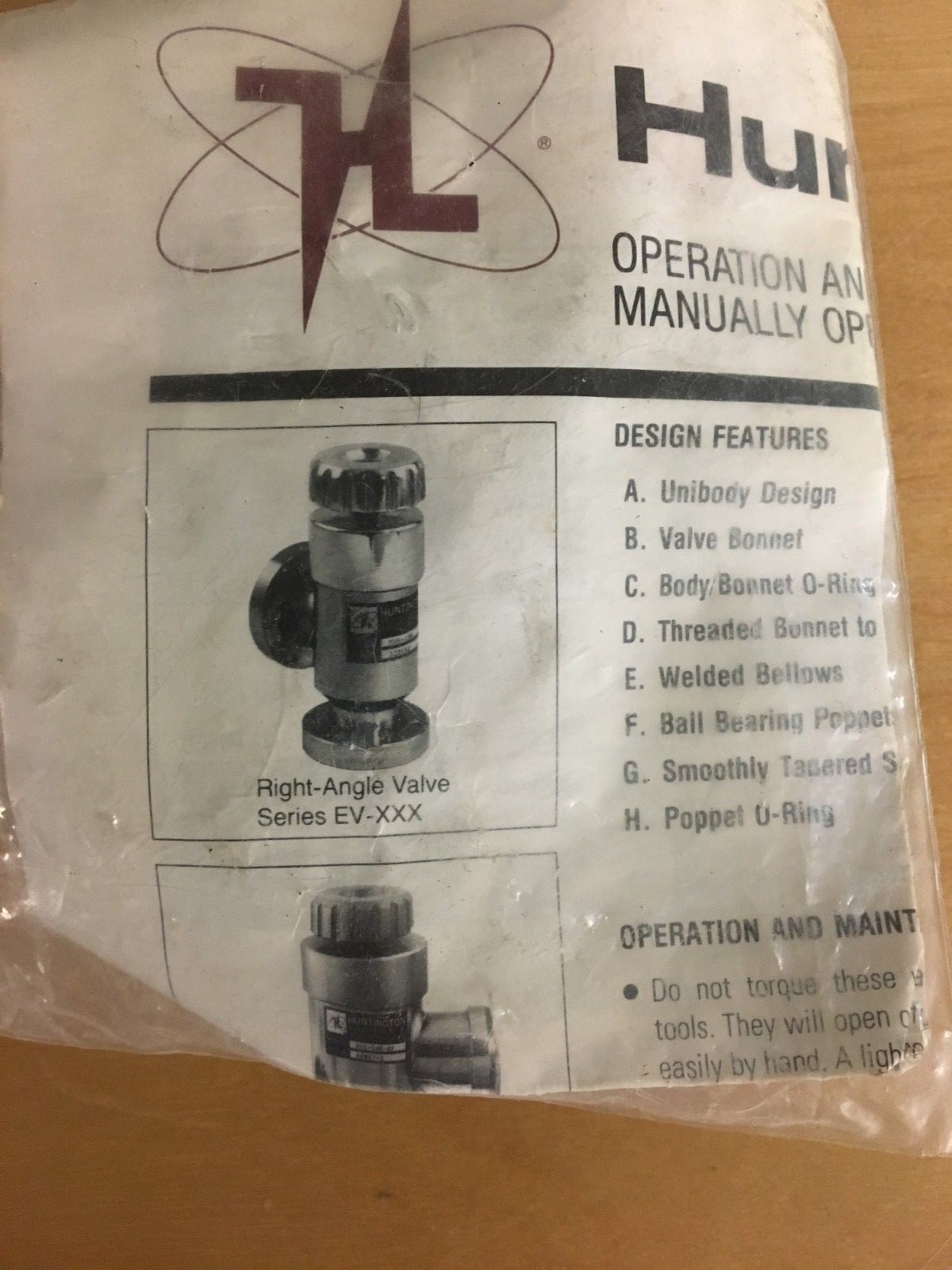 Huntington Right Angle Manual Vacuum Valve (EV-050) *NEW*
