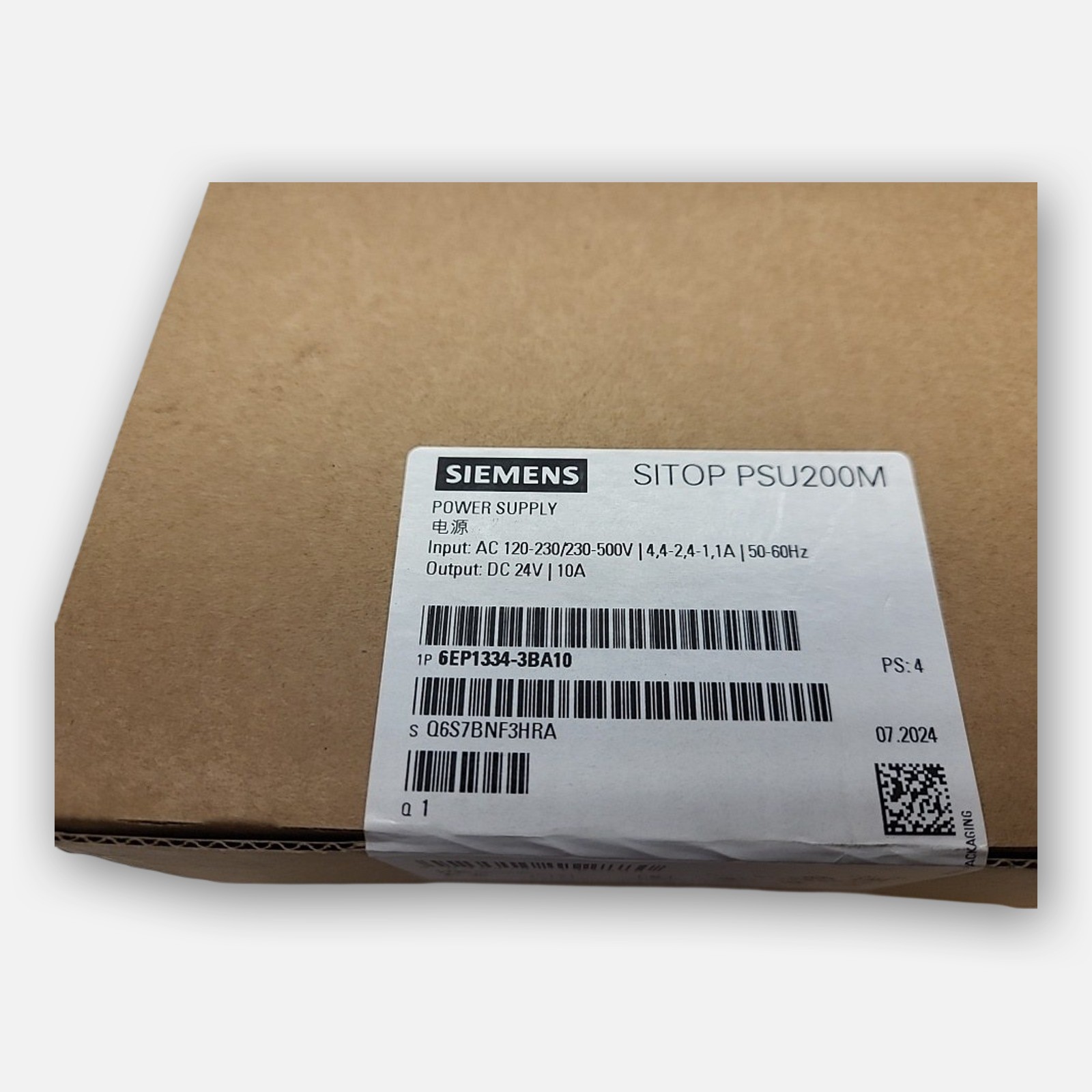 NEW SEALED SIEMENS 6EP1334-3BA10 POWER SUPPLY 24V 10A SITOP PSU200M
