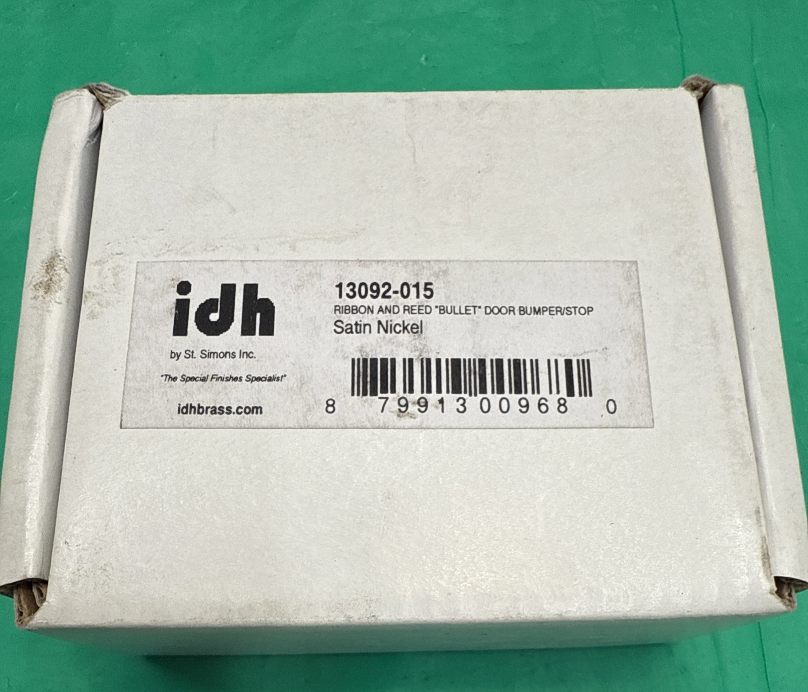 NOS Bullet Door Bumper/Stop, Floor-Mount, Satin Nickel Over Brass 2.06-H 1.38-D