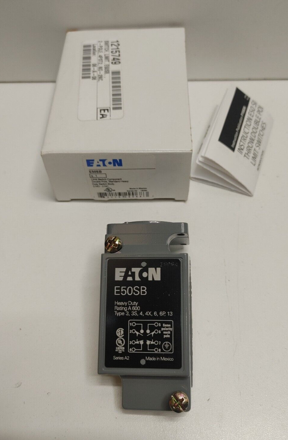 NEW IN BOX! EATON CUTLER-HAMMER SER.A2 2NO-2NC LIMIT SWITCH BODY E50SB