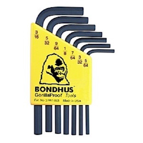 Bondhus 12245 – Set 7 Hex L-Wrenches 5/64-3/16″ – Short – 1EA
