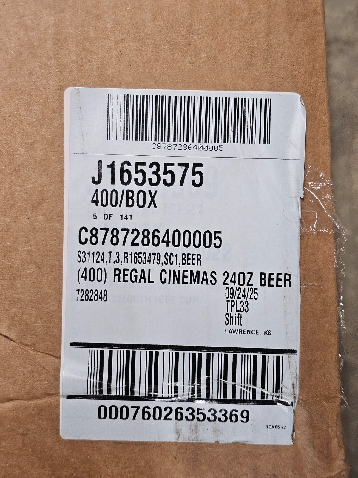 (QTY 400) Regal J1653575 Refillable 24Oz Beer Cup Cinemas/Movie Theater