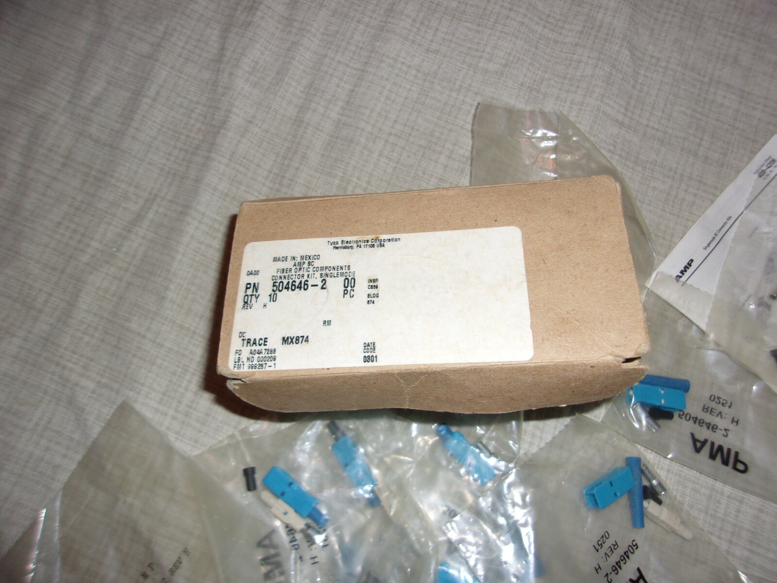 Amp Brand TE Connectivity NOS 17 Total Conn SC Single Mode Simplex #504646-2