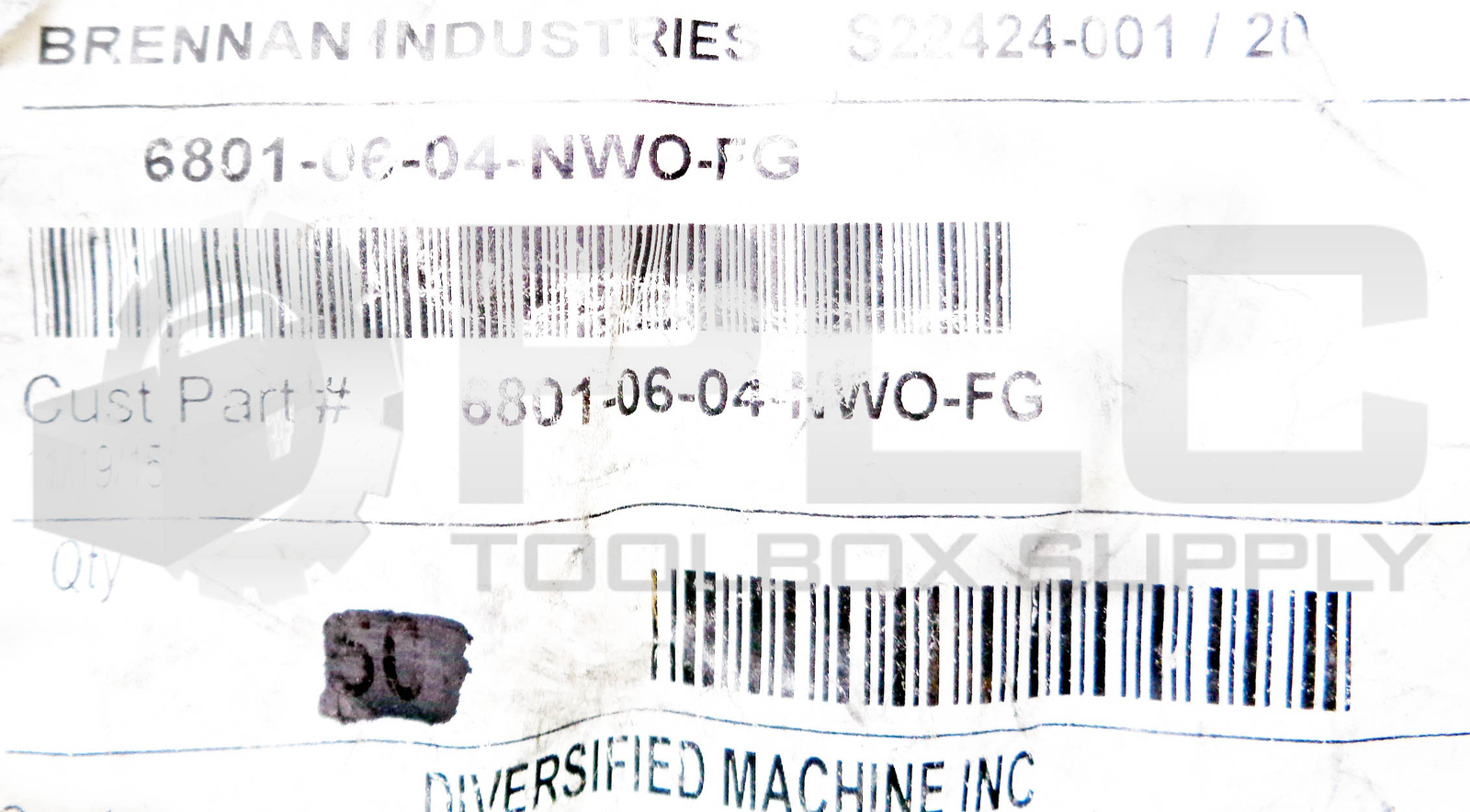 LOT OF 10 NEW BRENNEN 6801-06-04-NWO-FG 7/16″ MALE 7/16″ TAPERED 90° ELBOW