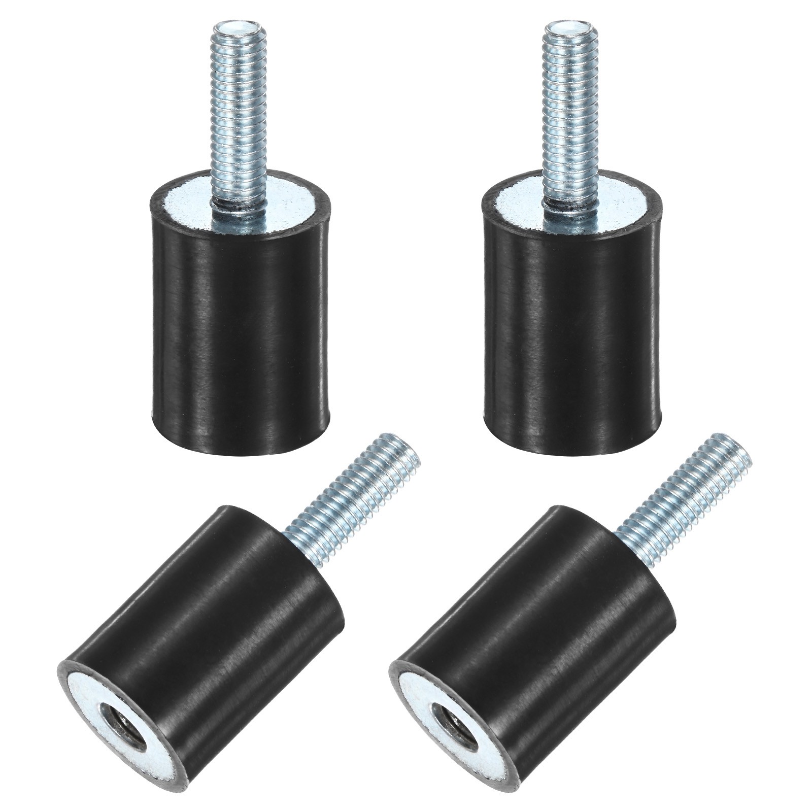 4-Pack Rubber Mounts with M5 x 15mm Studs Male/Female D15mmxH20mm