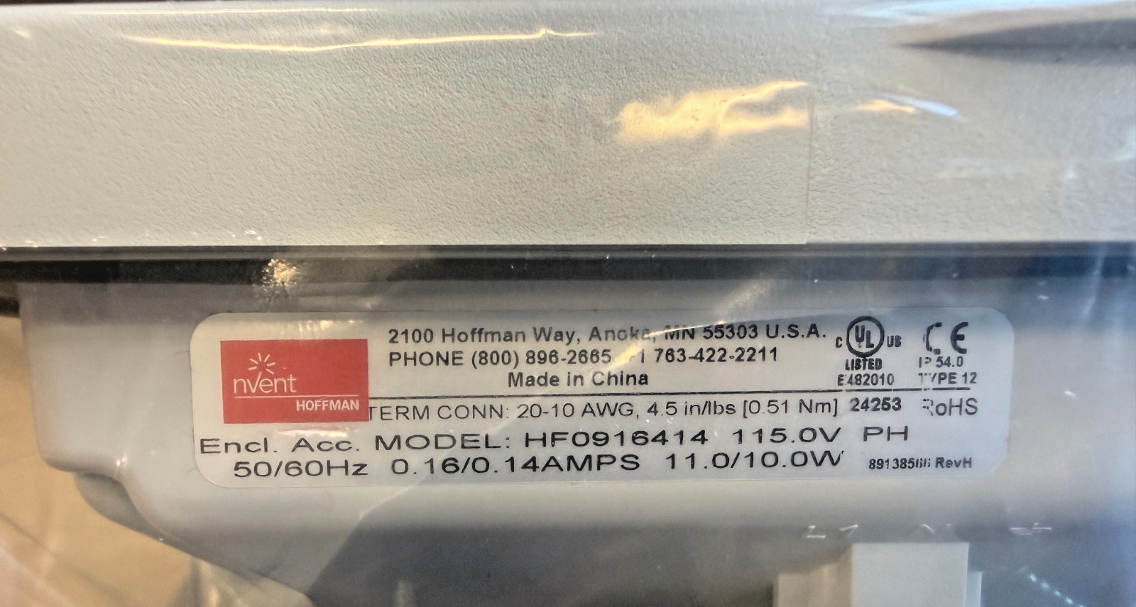 Hoffman HF0916414 HF09 Filter Fan Type 14AMP 50/60 HZ