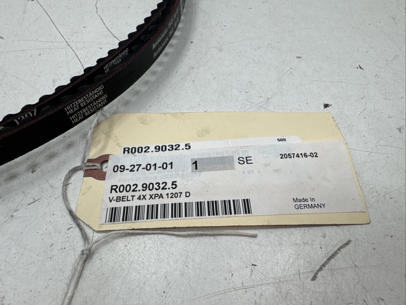(Qty.2) Optibelt Super XE-Power Pro M=S XPA 1207 , R002.9032.5 , Cogged V-belts