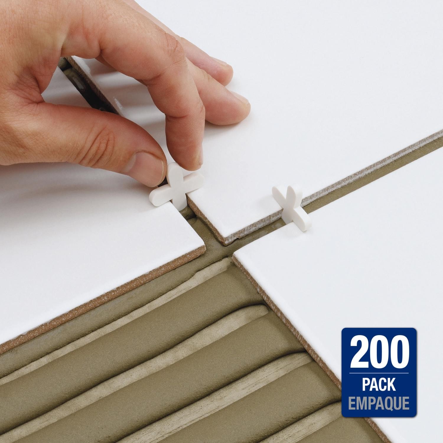 QEP 10005 White Flexible Soft Plastic Tile Spacer 1/4 H x 0.12 W in.