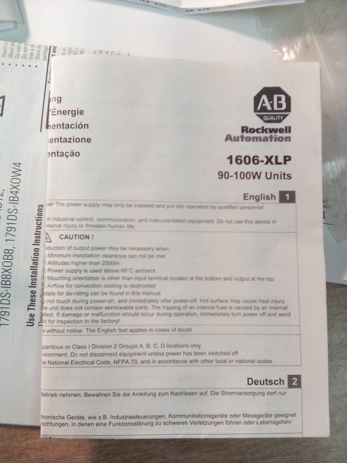 Rockwell Automation 1606- XLP Instructions Manual