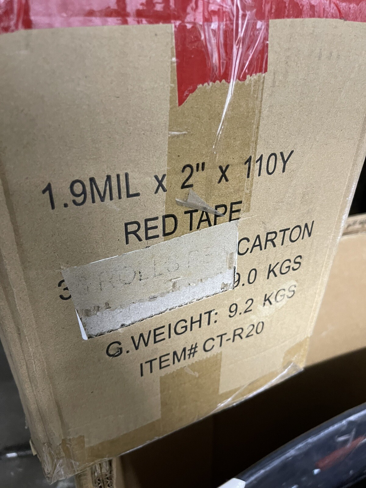 Falcon Tape Red, 2 in x 100 yd, 1.9 mil, 36 rolls per case