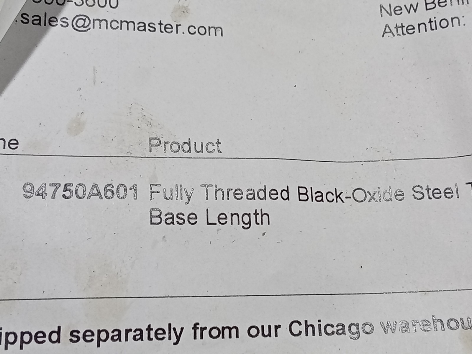 LOT OF 2 MCMASTER CARR 94750A601 FULLY THREADED BLACK-OXIDE STEEL T-NUT(M6E)