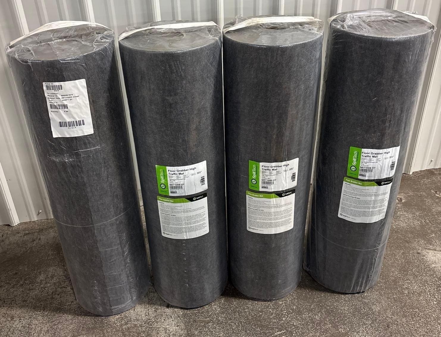 Lot of (4) SpillTech Floor Grabber High Traffic Mat 36″ x 100′ #NRT100S-GY