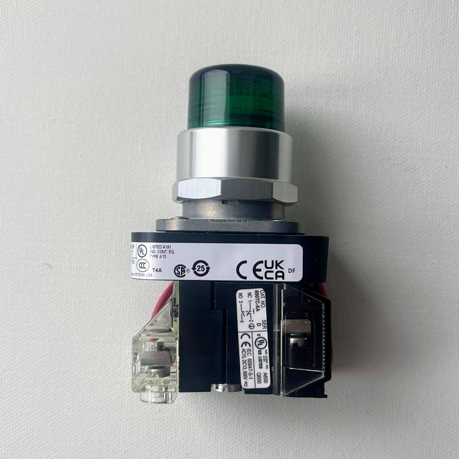 New! Allen Bradley 800TC-QT24G 30mm Pilot Light Green 24V AC/DC Free Shipping!