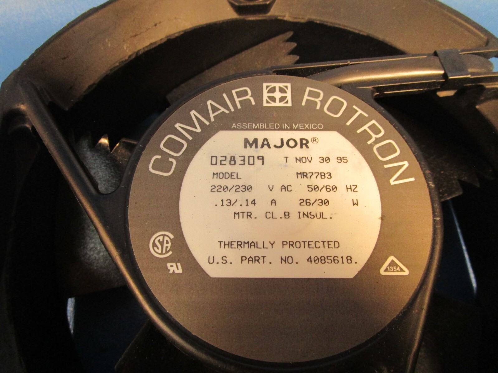 CAMAIR ROTRON MR77B3 Cooling Fan, MAJOR, 220/230VAC, 50/60HZ
