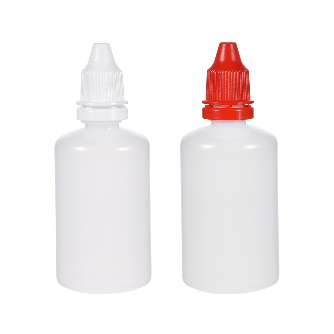 2Pack Plastic Bottles 50ml/1.7 oz Liquid White/Red