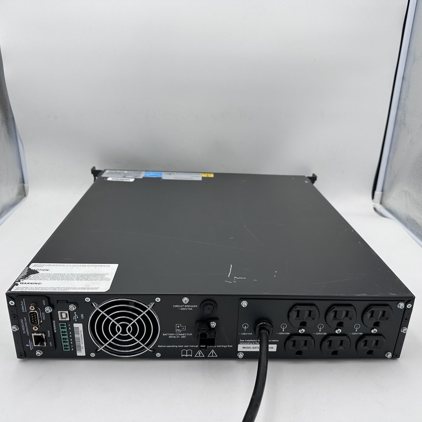 Liebert (Emerson) GXT3-1500RT120 UPS System w/ Rack Mount Ears – Needs Batteries