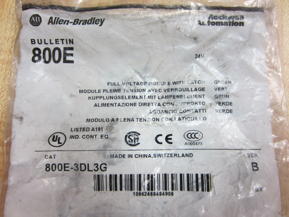 Allen Bradley 800E-3DL3G Module With Latch Series B