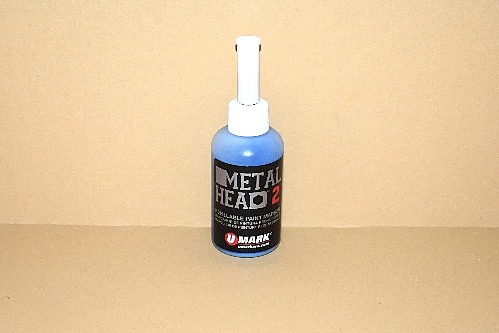 Metal Head 2 Paint Marker Blue 2 Oz Auto Salvage Industrial Junk Yard Crafts