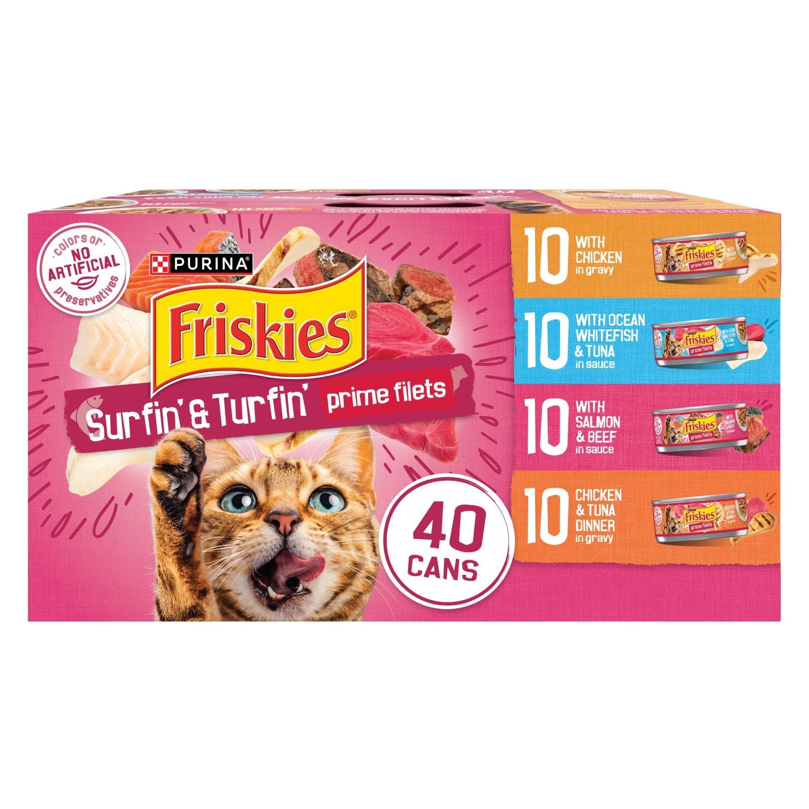 Purina Friskies Gravy Wet Cat Food Variety Pack, (Pack of 80) 5.5 oz. Cans