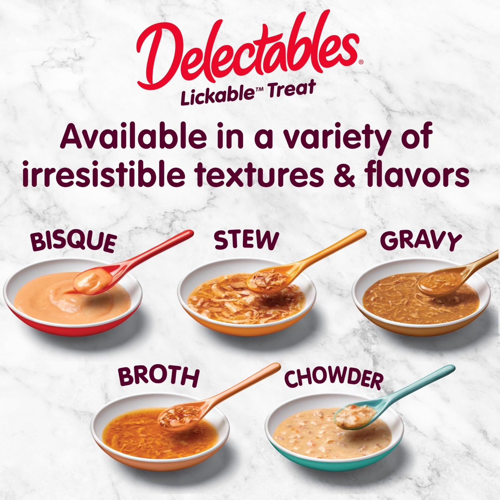 4 PACK Delectables Bisque Lickable Wet Cat Treats – Chicken, Tuna & Shrimp, 12ct