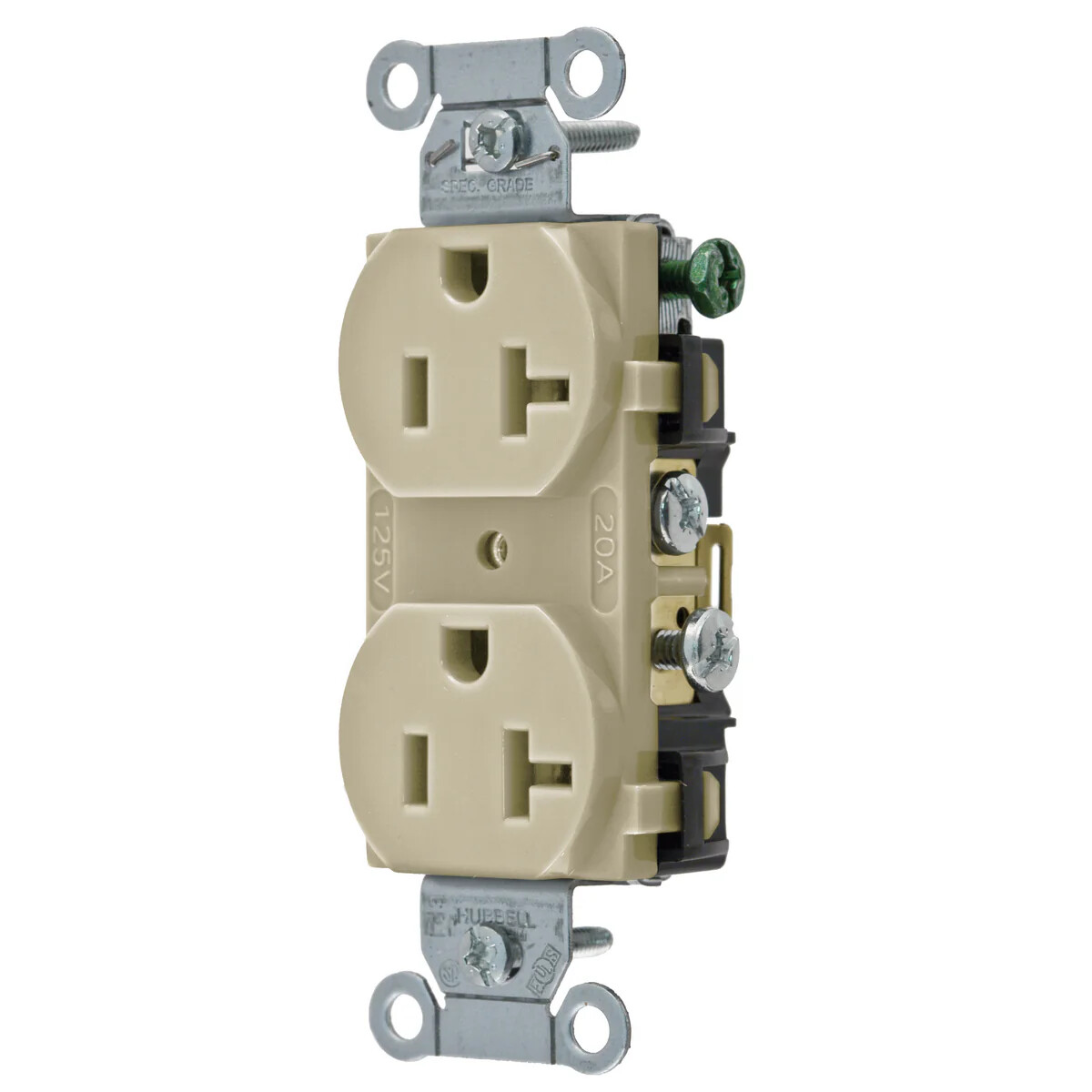 Hubbell Wiring CR20I 20A 125V DPLX RCPT