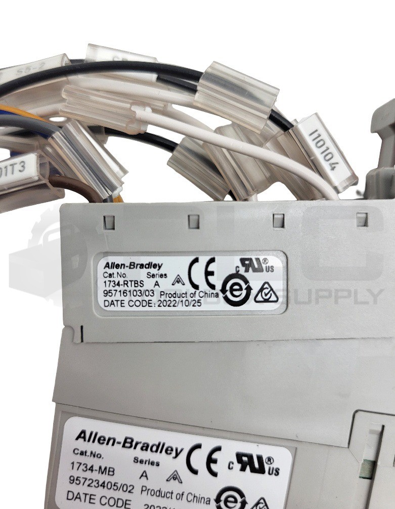 ALLEN BRADLEY 1734-MB /A TERMINAL BASE W/ (2) 1734-RTBS /A W/ 1734-IB8S /B
