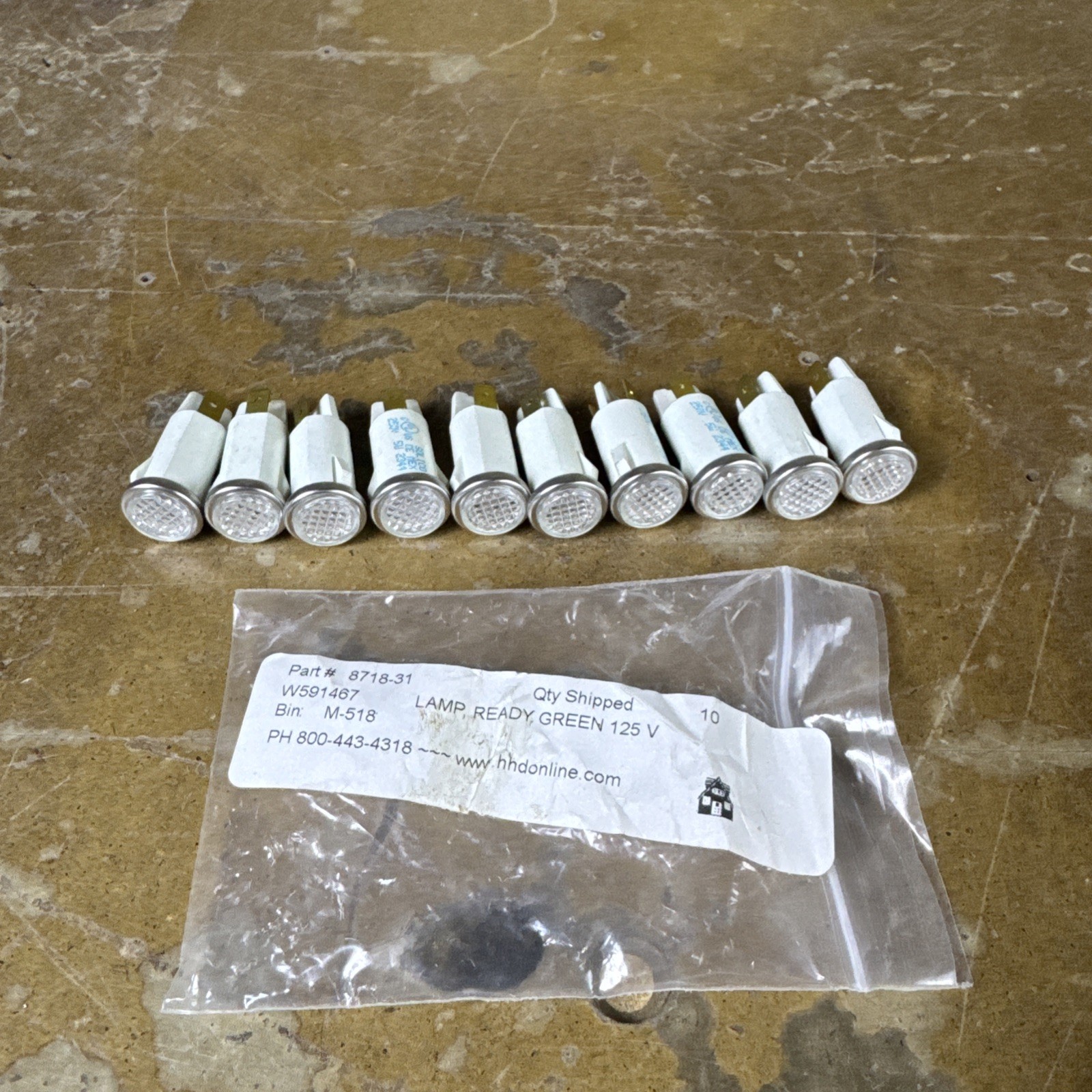 Bloomfield 8718-31 Equivalent Signal Light; 1/2″; Green; 125V 10 Pack New