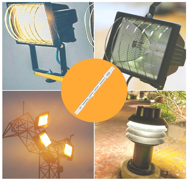 R7S Halogen Bulbs 500W 120V, R7S T3 118mm 500W Bulbs 4.6 Inch, J Type Double End